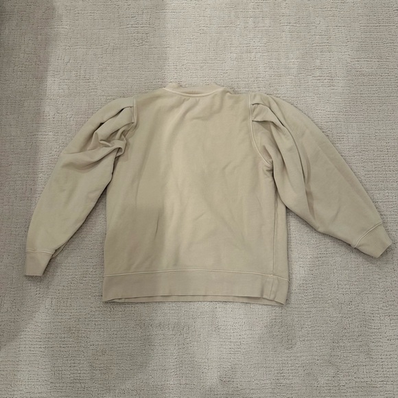Hudson Jeans Women's Tuck Sleeve Cream Beige Pullover Sweatshirt - Large, EUC - Picture 5 of 6